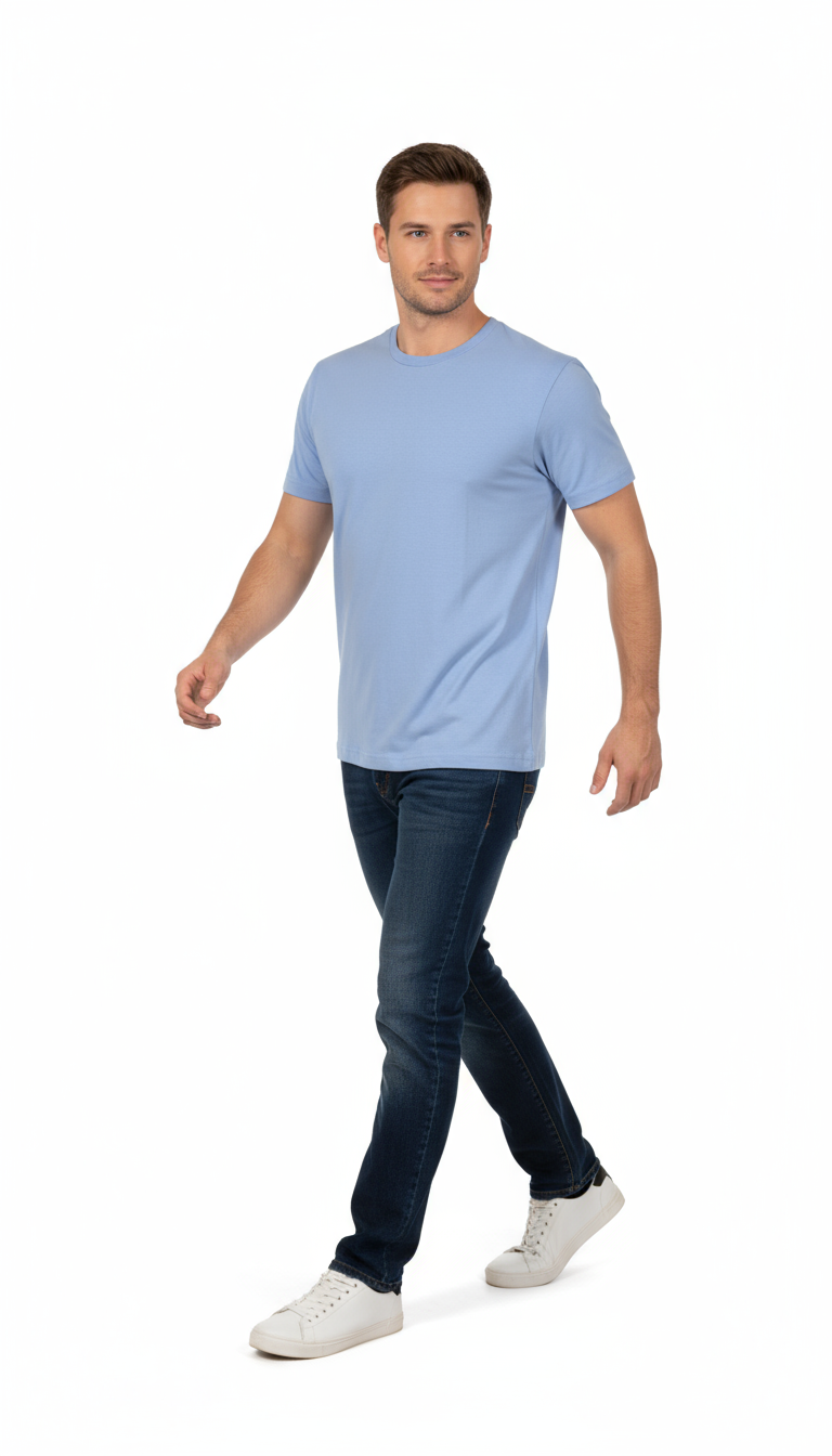 Men’s Sky Blue Crew Neck T-Shirt – Soft Cotton Blend | Casual Summer Wear for Men (Copy) (Copy)