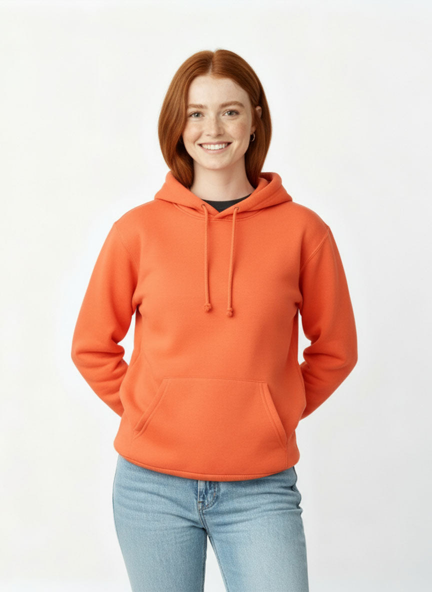 Unisex Orange Hoodie – Soft Fleece Winter Sweatshirt | Cozy & Stylish Casual Wear