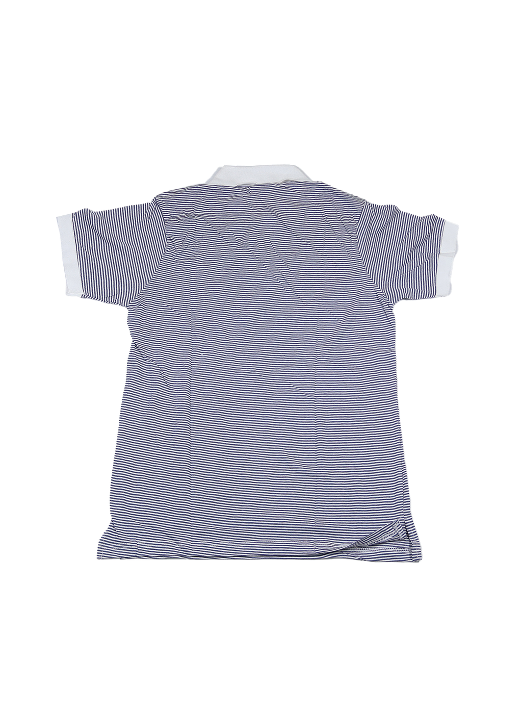 Men’s Blue & White Striped Polo Shirt – Cotton Blend Summer Wear | Classic White Collar Polo