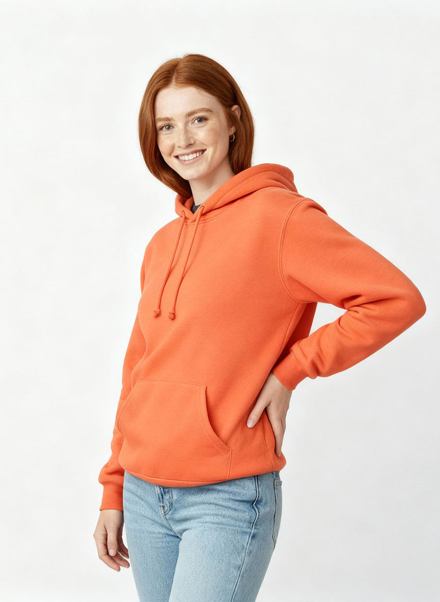Unisex Orange Hoodie – Soft Fleece Winter Sweatshirt | Cozy & Stylish Casual Wear
