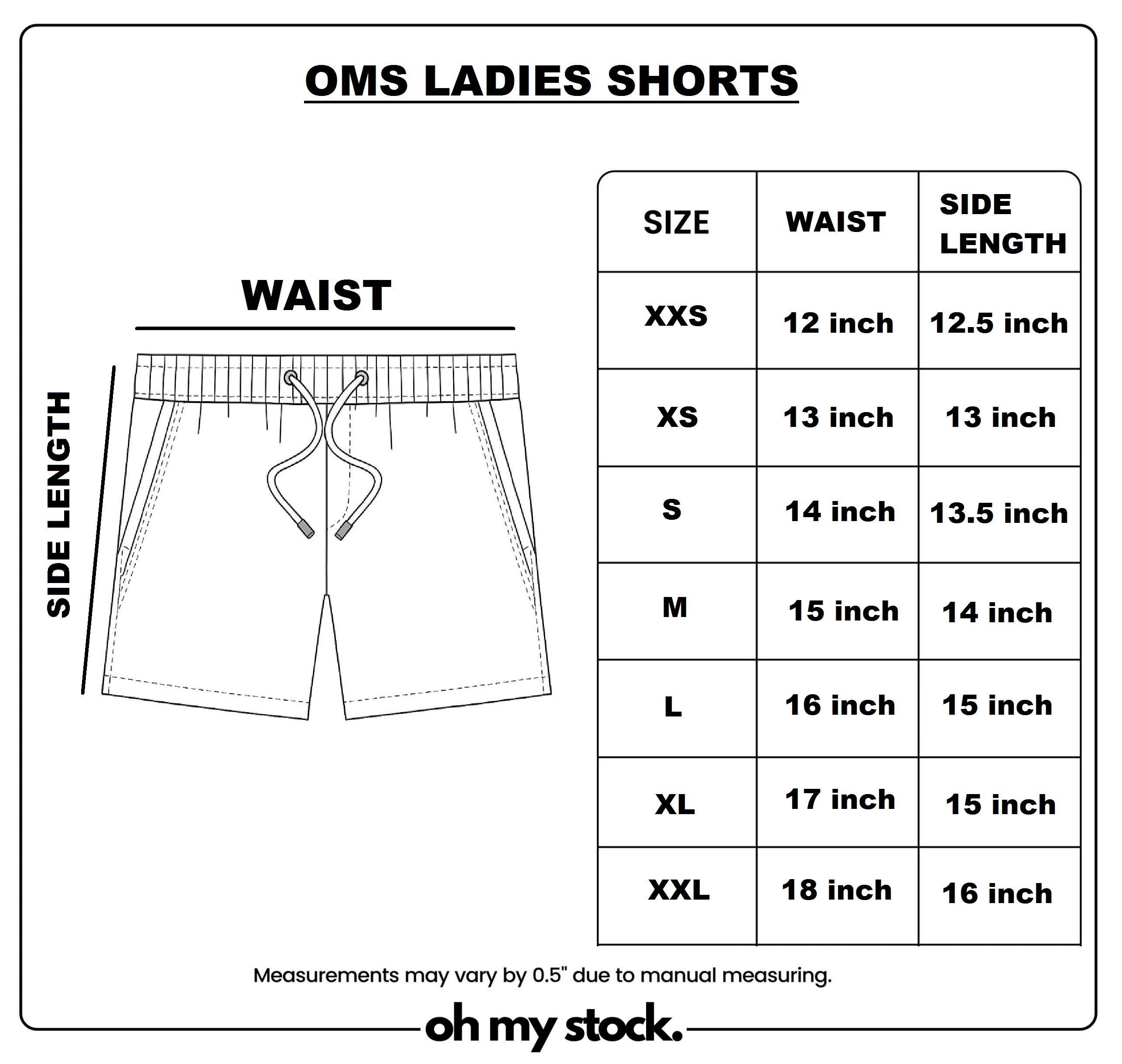 Ladies Black Shorts – CVC French Terry Fabric | Soft, Comfy & Adjustable Waist